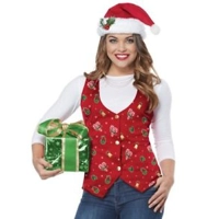 Red Holiday Vest Adult Costume