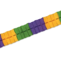 Mardi Gras Golden-Yellow, Green, and Purple Leaf Garland