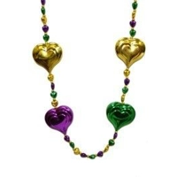 Mardi Gras Large Heart Necklace