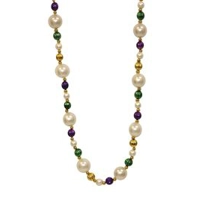 Mardi Gras Marbel Pearl Bead Necklace