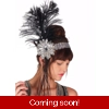 Silver Sequin Flapper Headband w/ Beads and Feathers Silver Sequin Flapper Headband w/ Beads and Feathers