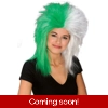 Green and White Wig