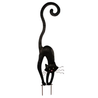 Halloween Black Cat Garden Sculpture