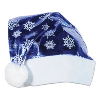 Blue Santa Hat with Snowflakes