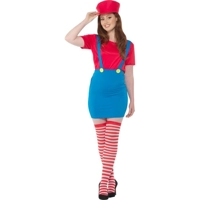 Red Girl Plumber Adult Costume