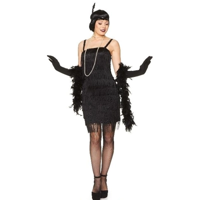 Black Flapper Dress Adult Costume Black Flapper Dress Adult Costume