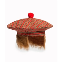 Scottish Beret Hat with Hair