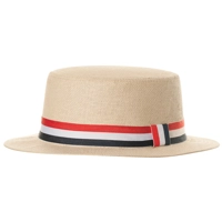 Straw Hat with Flag Stripe