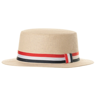 Straw Hat with Flag Stripe