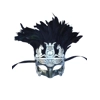 Silver Greek Warrior Eye Mask with Feathers Silver Greek Warrior Eye Mask with Feathers