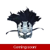 Silver Greek Warrior Eye Mask with Feathers