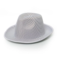 Gangster Hat White Striped Satin