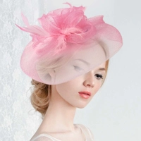 Pink Feather Mesh Fascinator
