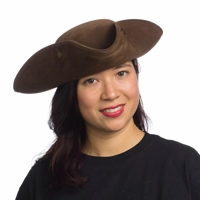 Leatherlike Pirate Hat - Brown
