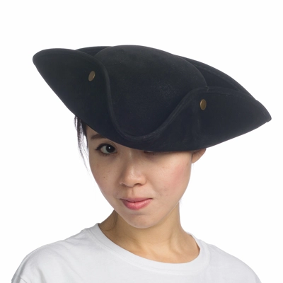 Leatherlike Pirate Hat - Black