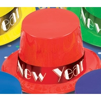 Red Plastic New Years Hat