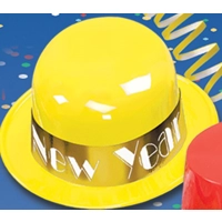 Yellow Plastic New Years Hat