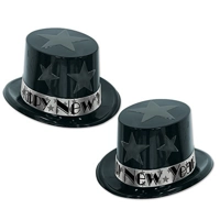 Black New Years Star Top Hat