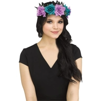 Green and Purple Fairy Floral Crown