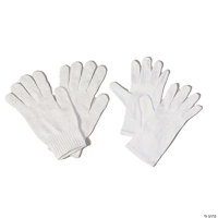 Adults Deluxe White Nylon Santa Gloves