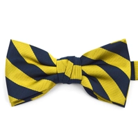 Banded Bowtie - Gold & Black Stripe