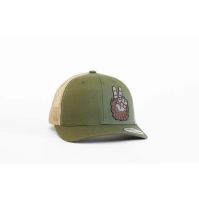 Bigfoot Peace Trucker Hat