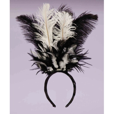 Black & White Feather Headband