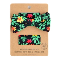Bright Floral Bow Tie & Hanky