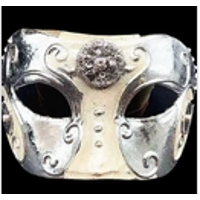 Silver and White Gear Mask