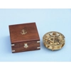 Solid Brass Round Sundial Compass w/Rose wood Box 6 Solid Brass Round Sundial Compass w/Rose wood Box 6