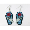 Acrylic Rose Coffin Earrings Acrylic Rose Coffin Earrings
