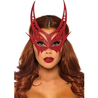 Red Glitter Devil Mask