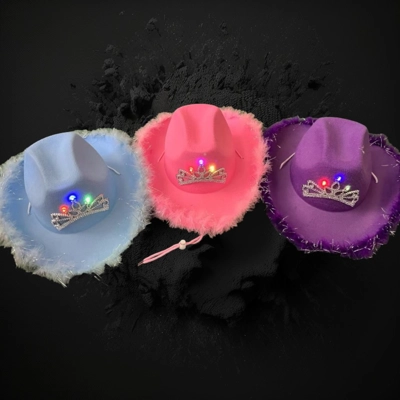 Assorted Color LED Cowgirl Hat Assorted Color LED Cowgirl Hat