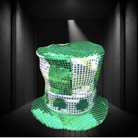 St. Patrick's Day Light-Up Sequin Fabric Top Hat