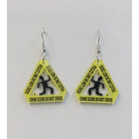 Acrylic Crime Scene Do Not Cross Earrings