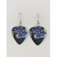 Acrylic Starry Night Guitar Pick Earrings
