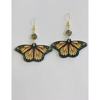 Acrylic Monarch Butterfly with Stone Earrings