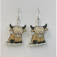 Highland Cow Acrylic Earrings