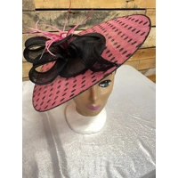 Pink and Black Polka Dot Fascinator