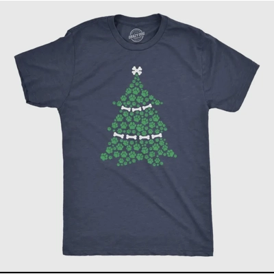 Dog Paw Christmas Tree T-Shirt (Men)