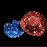 Flashing Sequin Star Cowboy Hat