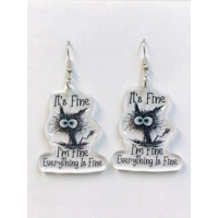 I am Fine It's fine Everything is fine Earrings