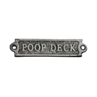Rustic Silver Cast Iron Poop Deck Sign 6