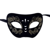 Black and Gold Leatherette Eye Mask with Glitter and Fleur De Lis Black and Gold Leatherette Eye Mask with Glitter and Fleur De Lis