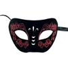 Black and Red Leatherette Eye Mask with Glitter and Fleur De Lis