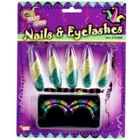 Mardi Gras Nails & Eyelashes