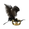 Black Anarkali Mask with Feathers Black Anarkali Mask with Feathers