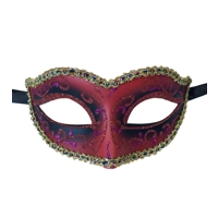 Red Glitter Swirls Eye Mask with Trim