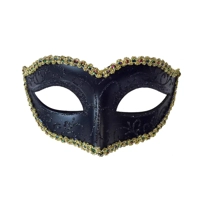 Black Glitter Swirls Eye Mask with Trim