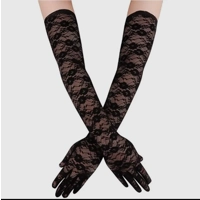 Black Floral Lace Gloves